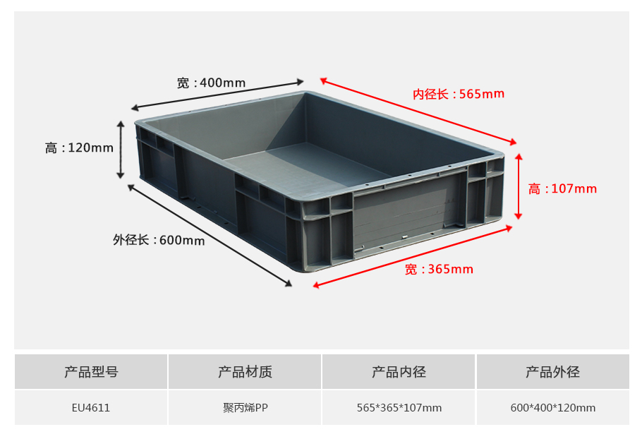 william威廉中文官网EU4611塑料物流箱