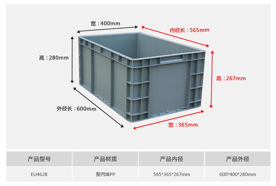 william威廉中文官网EU4628塑料物流箱