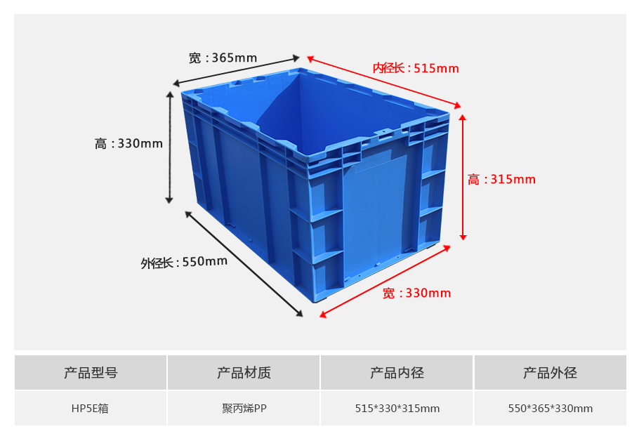 william威廉中文官网HP5E塑料物流箱