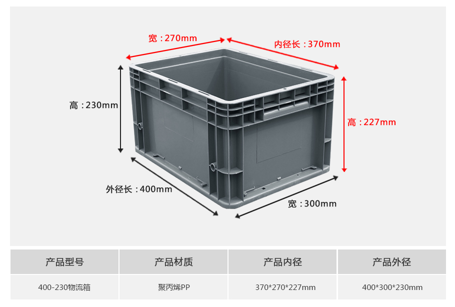 william威廉中文官网400-230塑料物流箱 william威廉中文官网400-230塑料物流箱