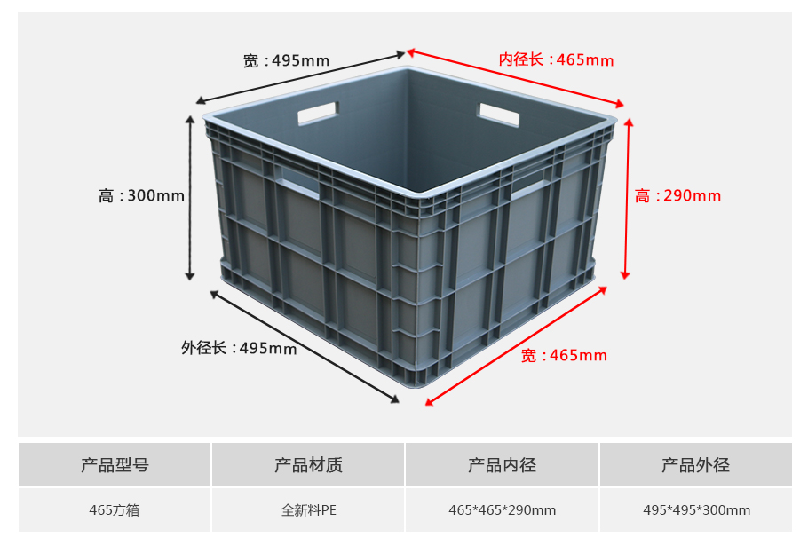 william威廉中文官网465塑料周转箱方箱