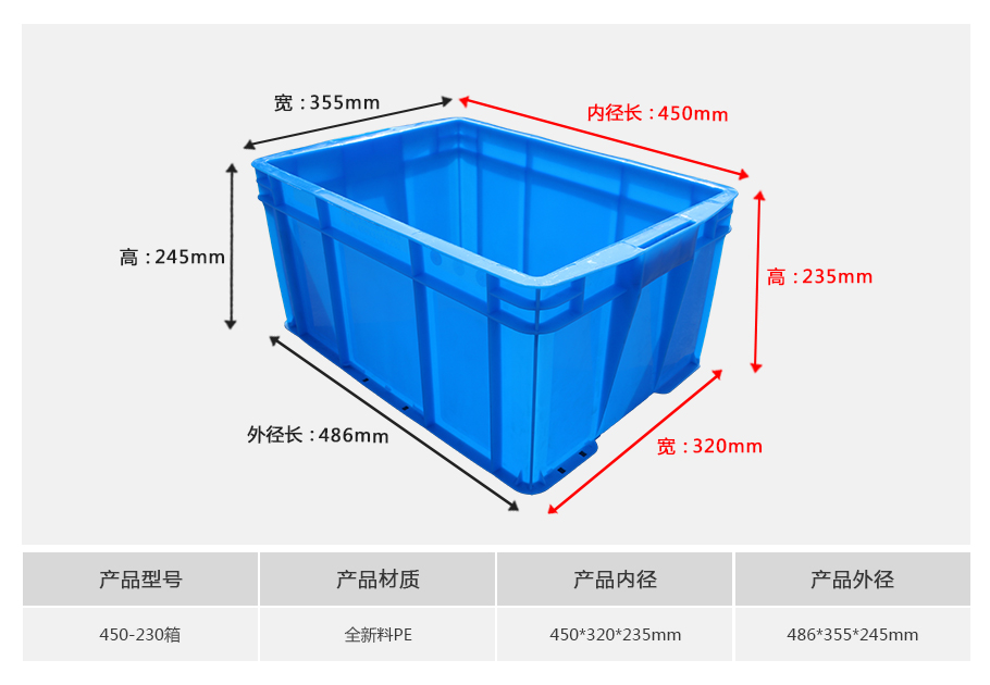 william威廉中文官网450-230塑料周转箱