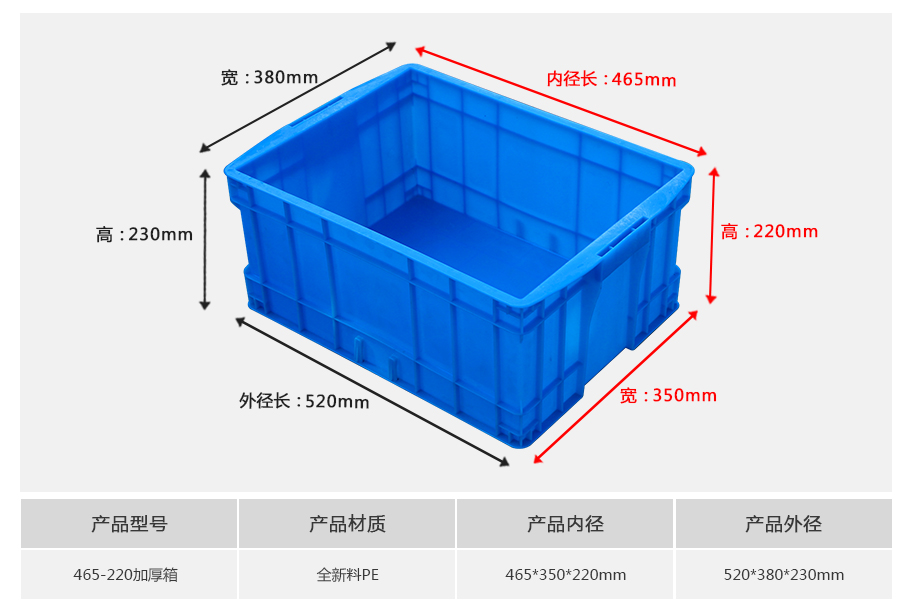 william威廉中文官网465-220塑料周转箱厚箱 william威廉中文官网465-220塑料周转箱厚箱