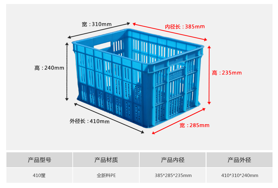 william威廉中文官网410塑料周转筐