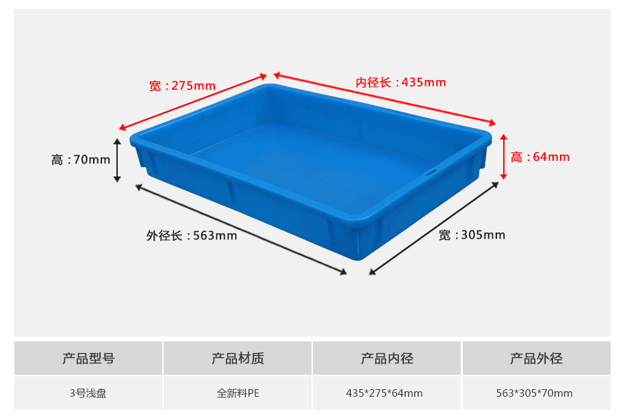 william威廉中文官网3号塑料周转箱浅盘